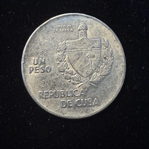 1935 Silver Cuban ABC Peso AU Rim Bump - Image 2