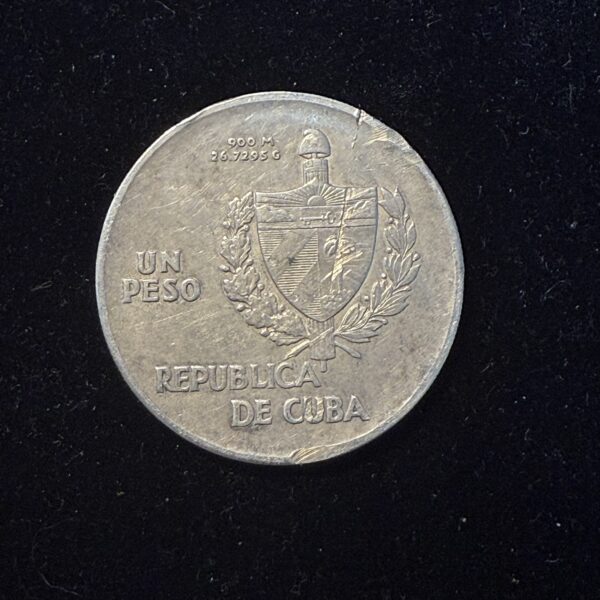 1935 Silver Cuban ABC Peso AU Rev Damage - Image 2