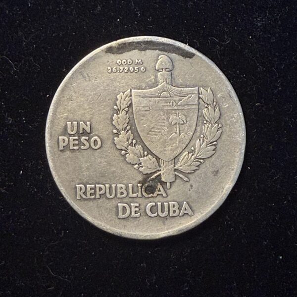 1935 Silver Cuban ABC Peso VF - Image 2