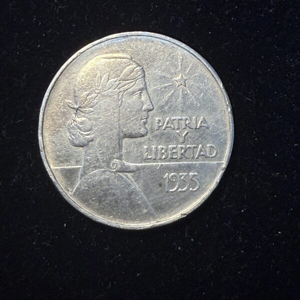 1935 Silver Cuban ABC Peso AU Cleaned