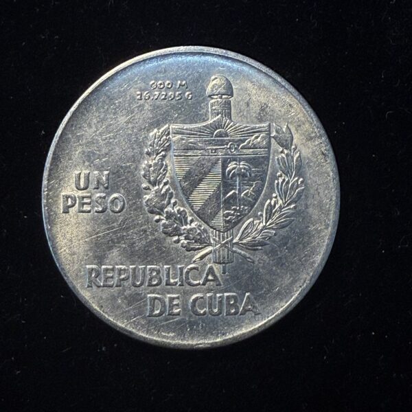 1935 Silver Cuban ABC Peso AU/UNC Wiped - Image 2