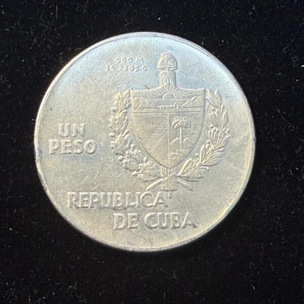 1939 Silver Cuban ABC Peso AU Cleaned - Image 2