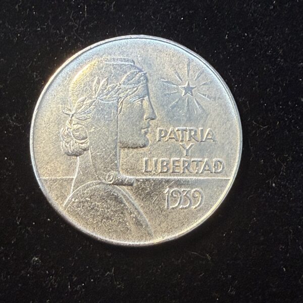 1939 Silver Cuban ABC Peso AU Cleaned -2