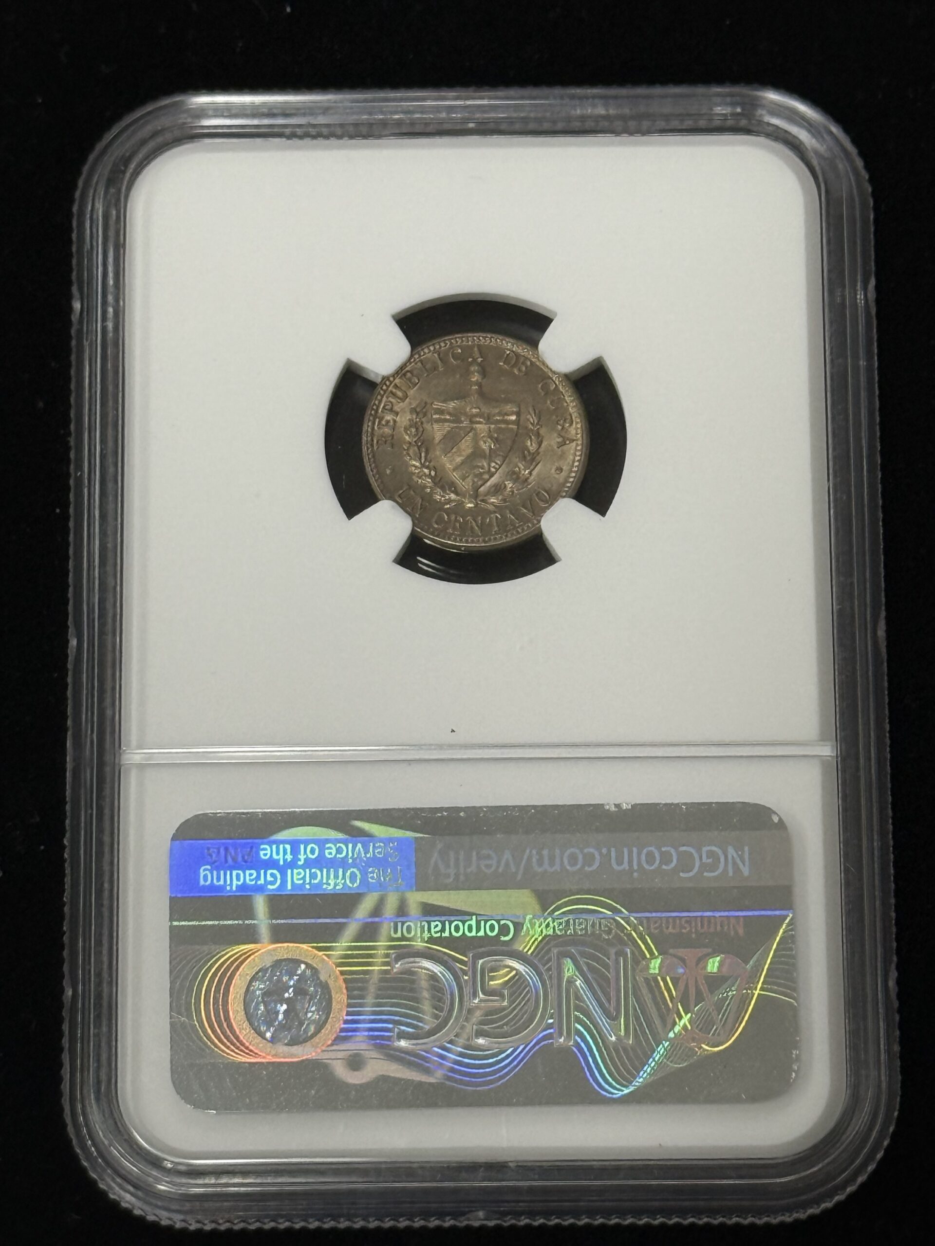 1946 Cuba 1 Centavo NGC MS 64 - Image 2