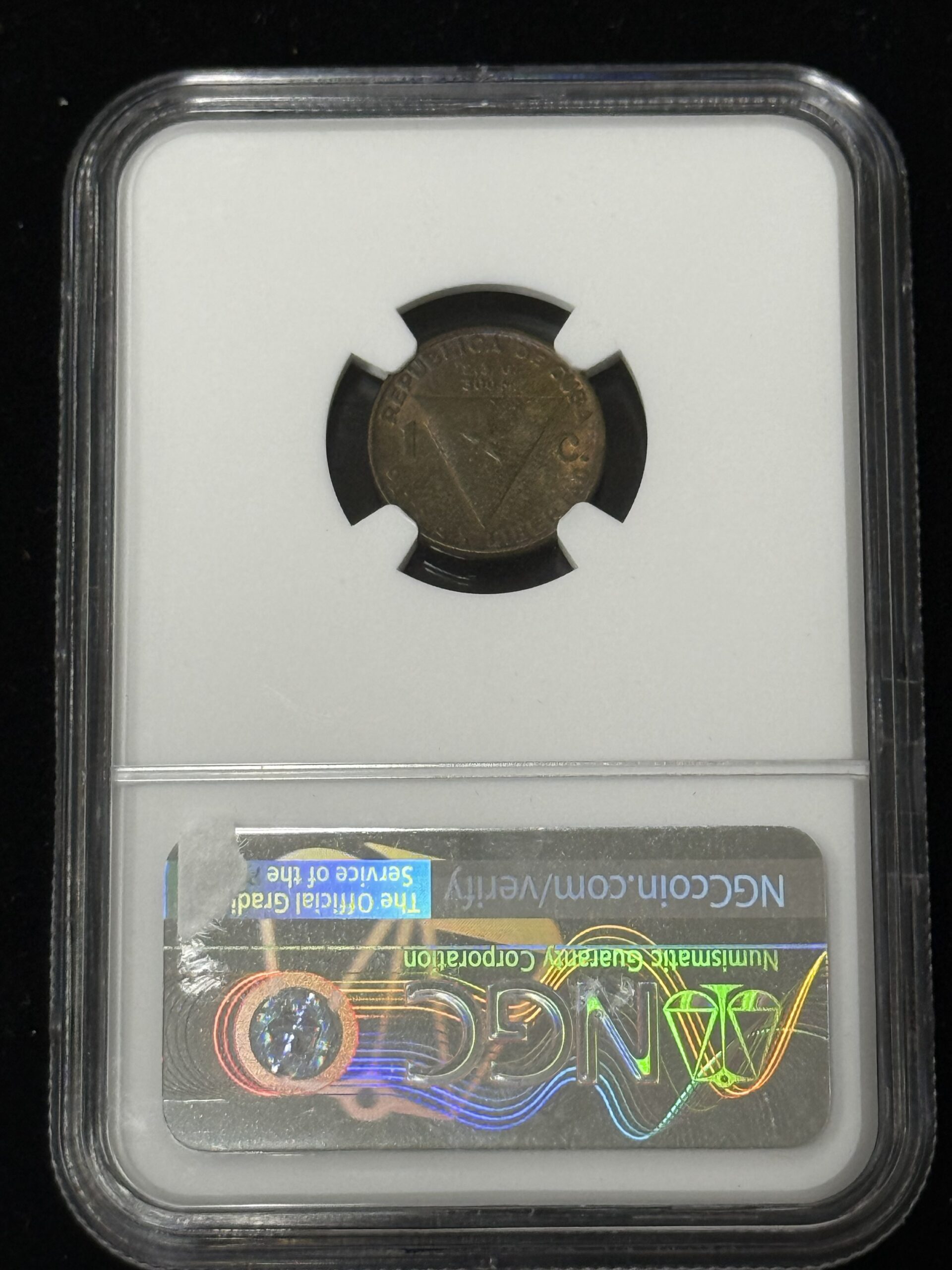 1953 Cuba Marti 1 Centavo NGC MS 63 Toned -2 - Image 2