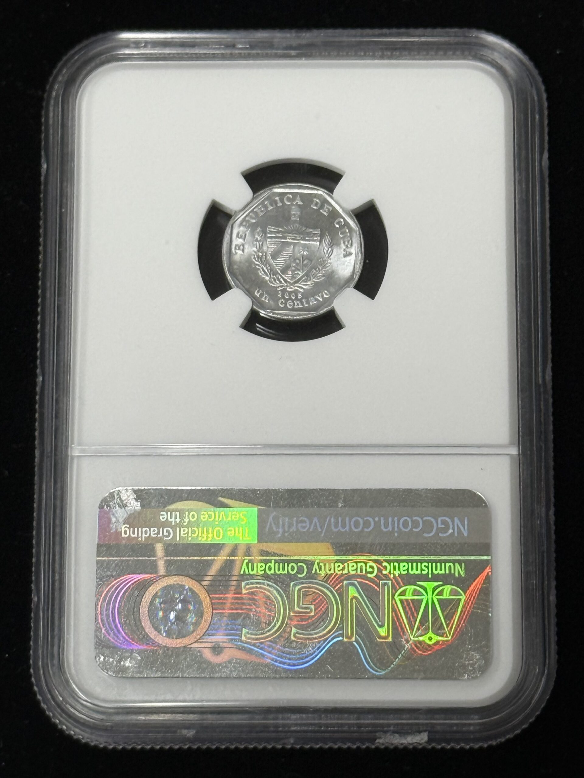 2005 CUC Aluminum Cuba 1 Centavo NGC MS 66 - Image 2