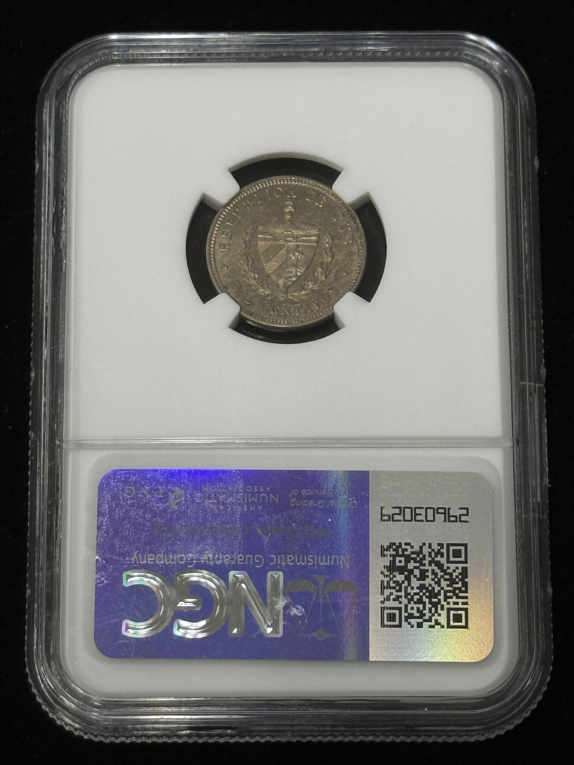 1915 Cuba 2 Centavos NGC UNC Cleaned - Image 2