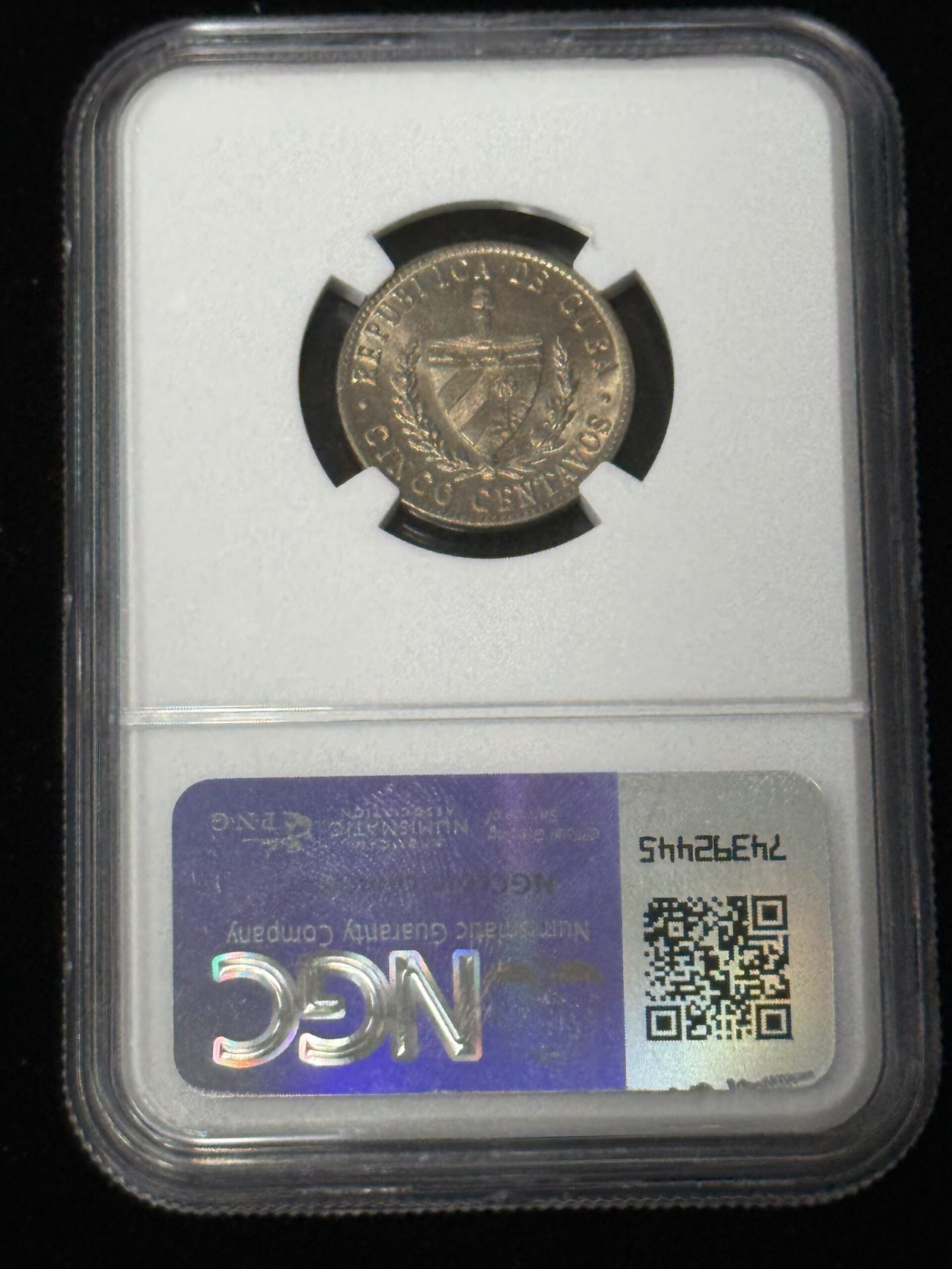 1946 Cuba 5 Centavos NGC MS64 - Image 2