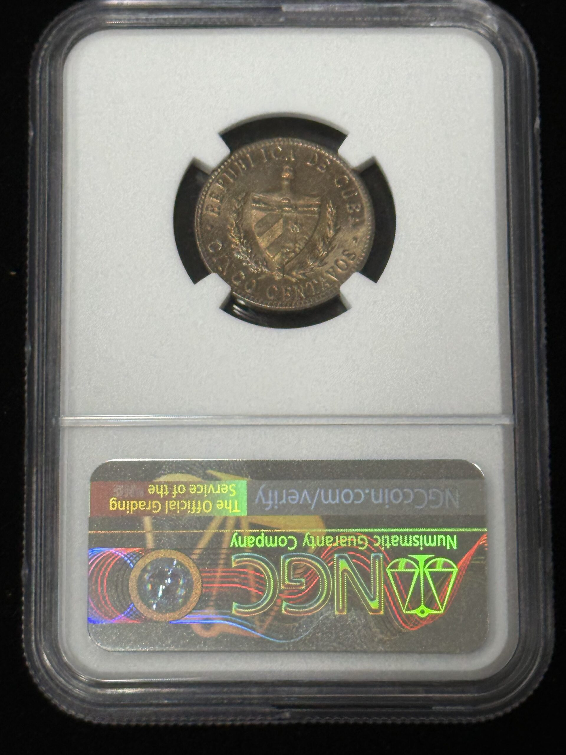1946 Cuba 5 Centavos NGC MS65 Rudman Coll - Image 2