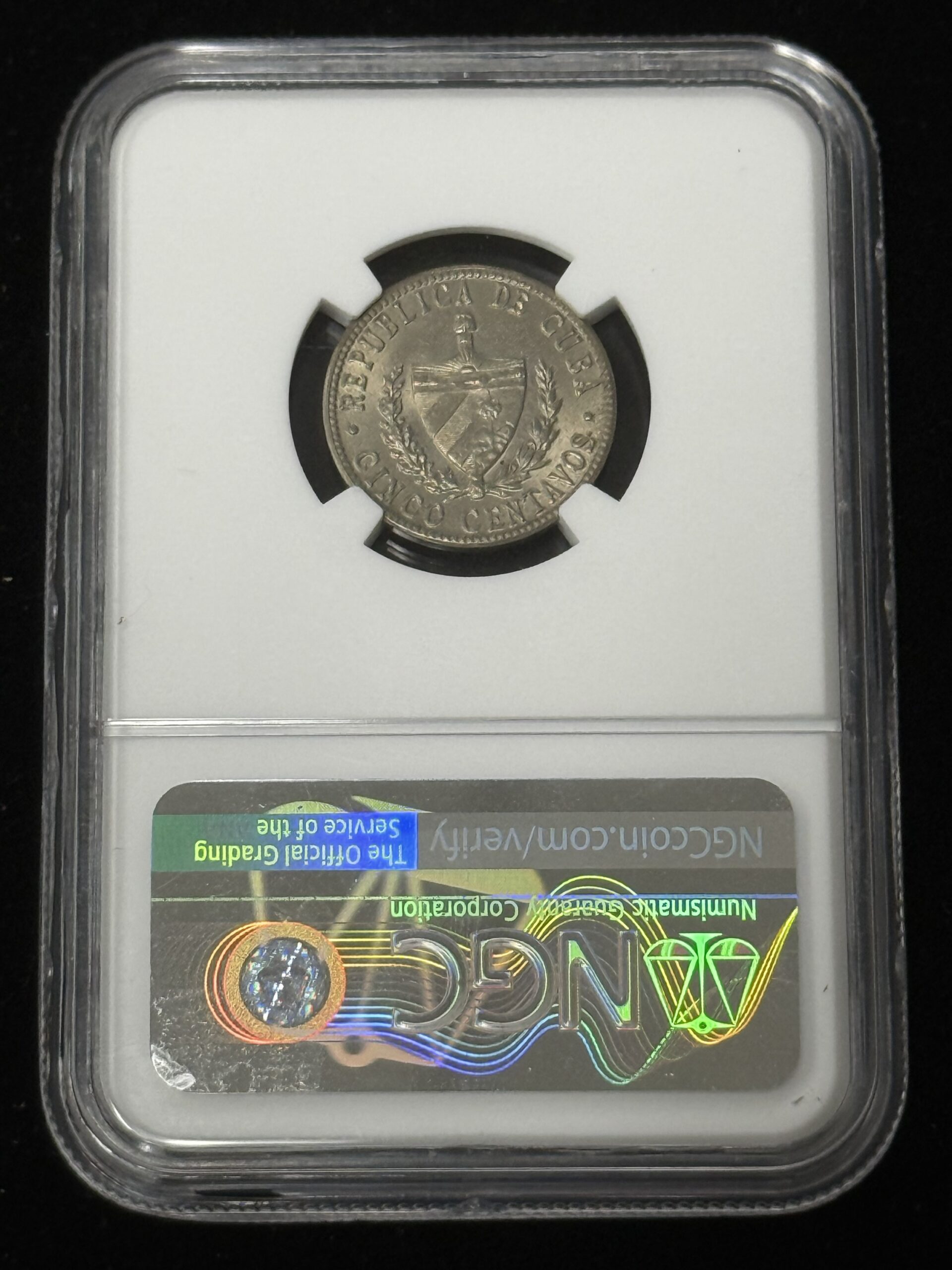 1960 Cuba 5 Centavos NGC MS64 - Image 2
