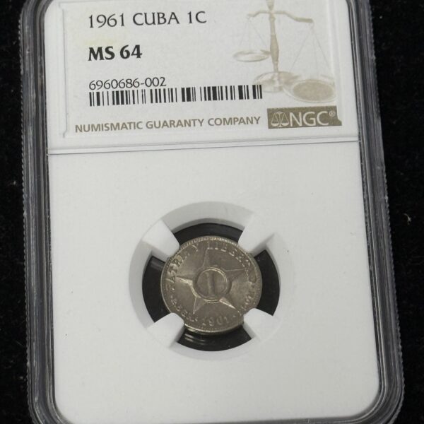 1961 Cuba 1 Centavos NGC MS64