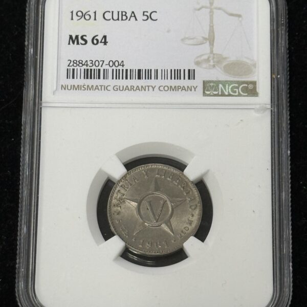 1961 Cuba 5 Centavos NGC MS64