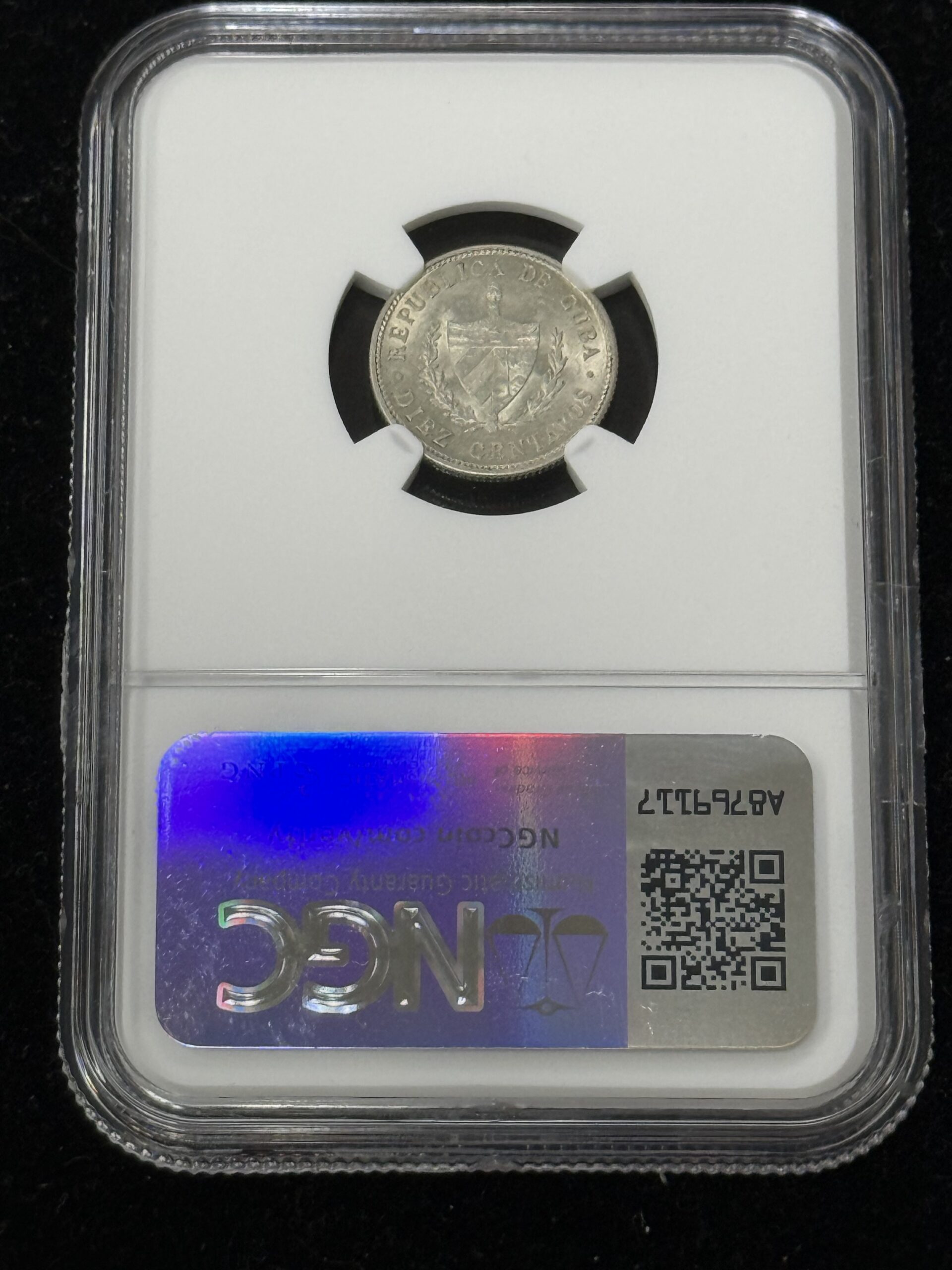 1915 Cuba Silver 10 Centavos NGC MS63 - Image 2