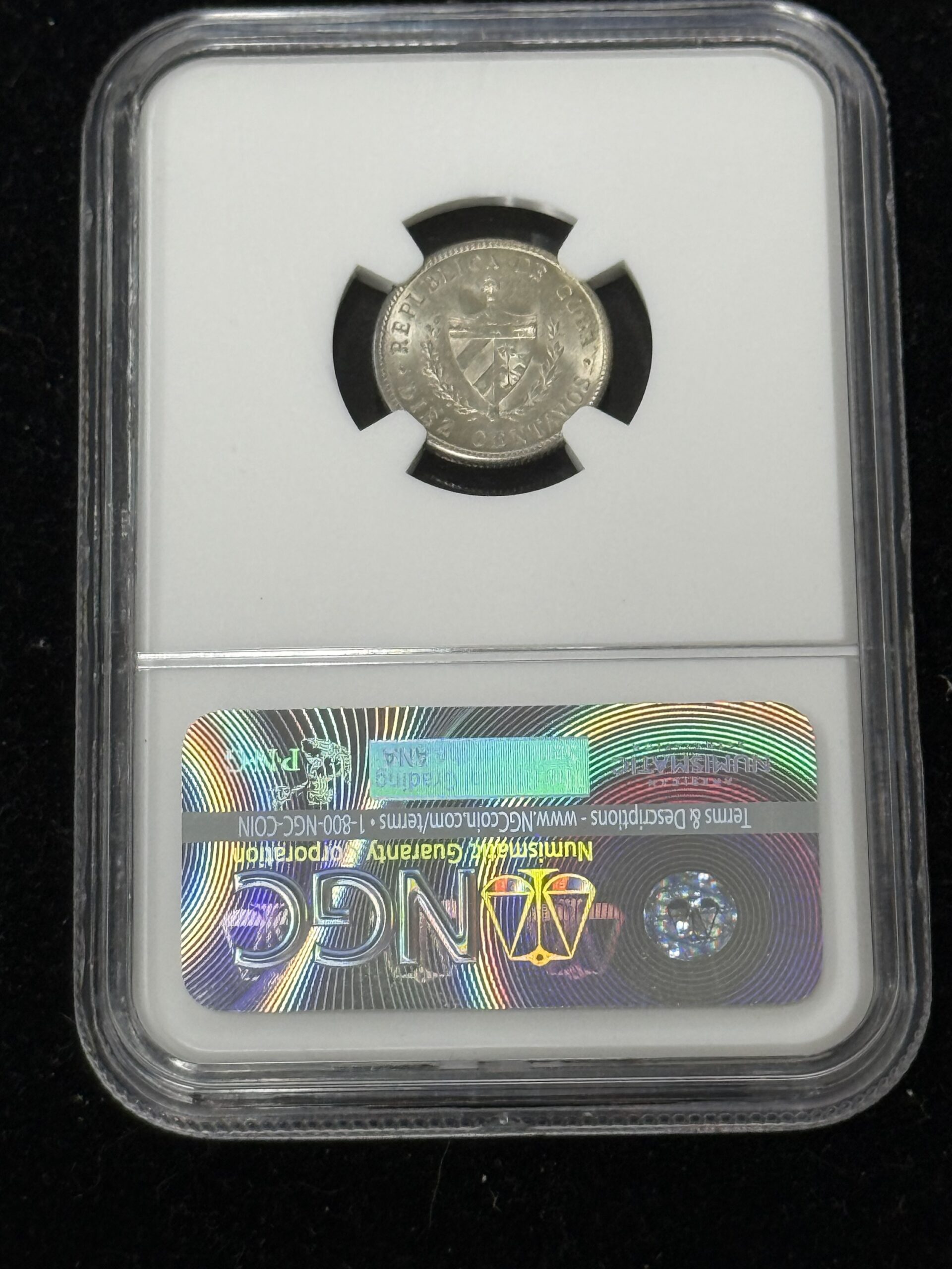 1915 Cuba Silver 10 Centavos NGC MS64 - Image 2