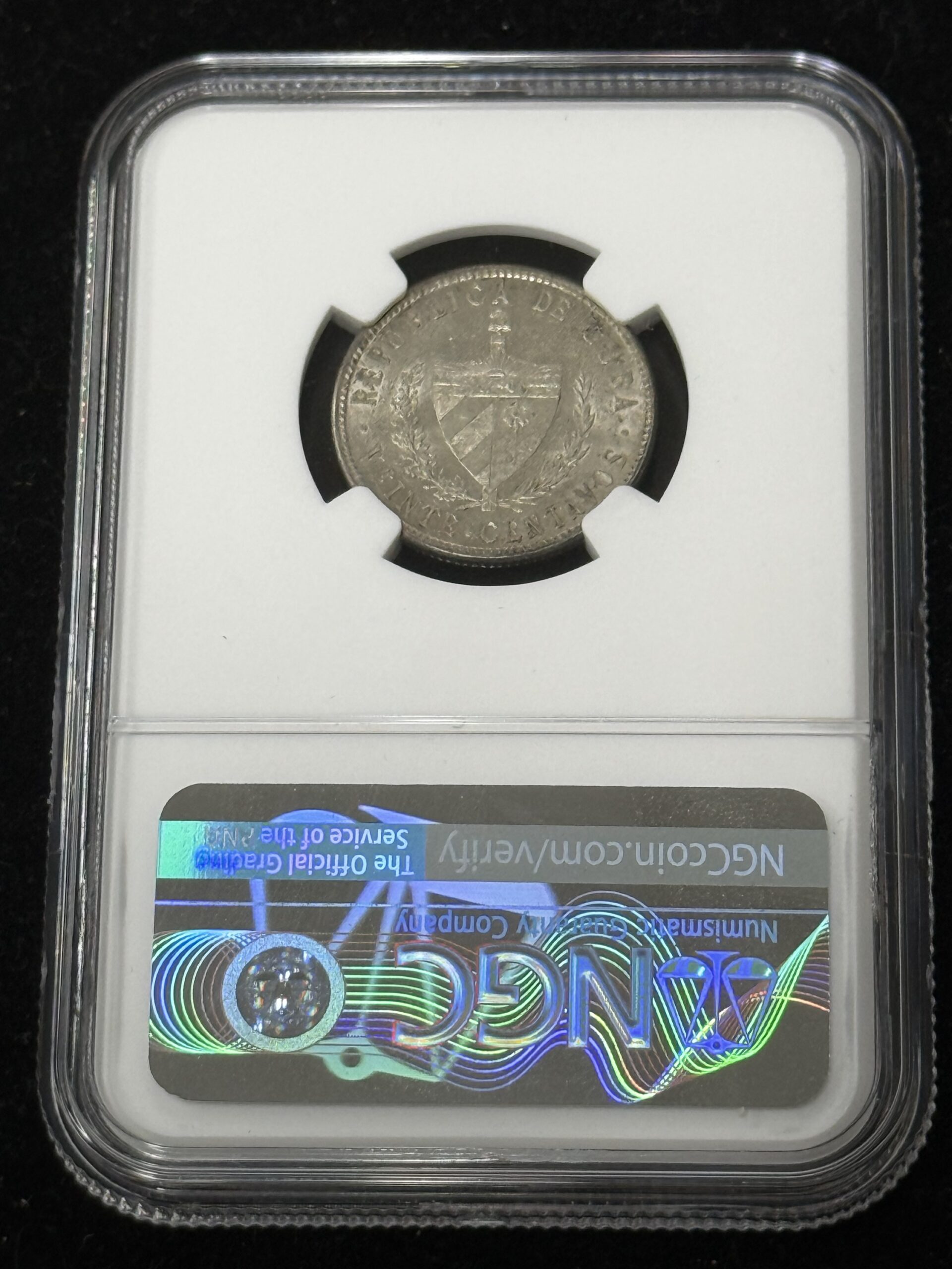 1920 Cuba 20 Centavos NGC MS62 - Image 2