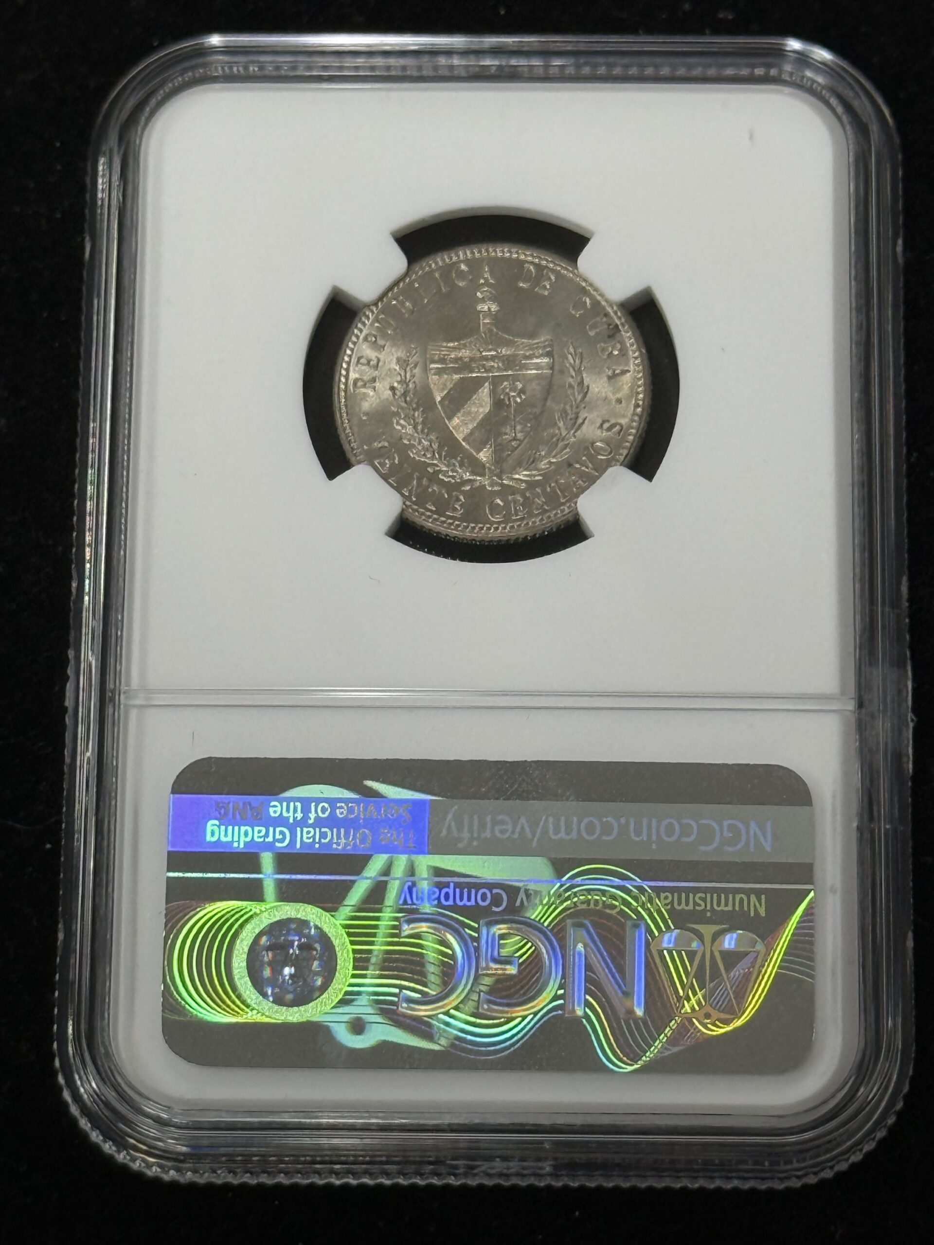 1948 Cuba 20 Centavos NGC MS64 - Image 2