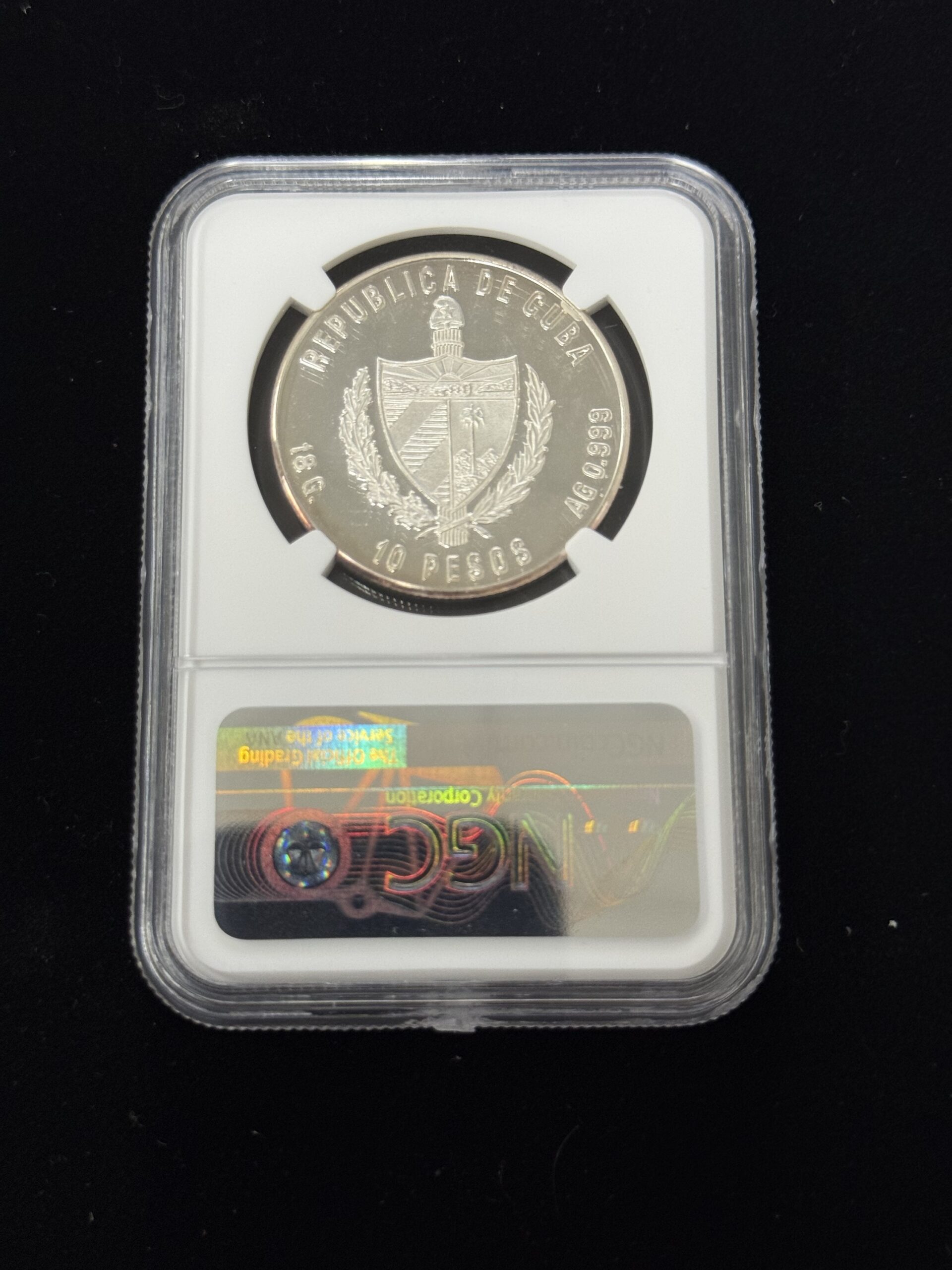1980 Cuba Silver 10 Pesos Space Flight NGC PF69 UC - Image 2