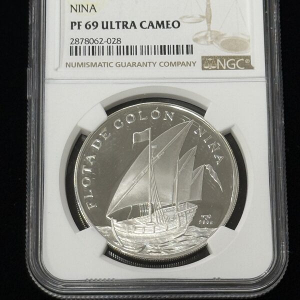 2005 Cuba 10 Pesos Nina NGC PF69 UC