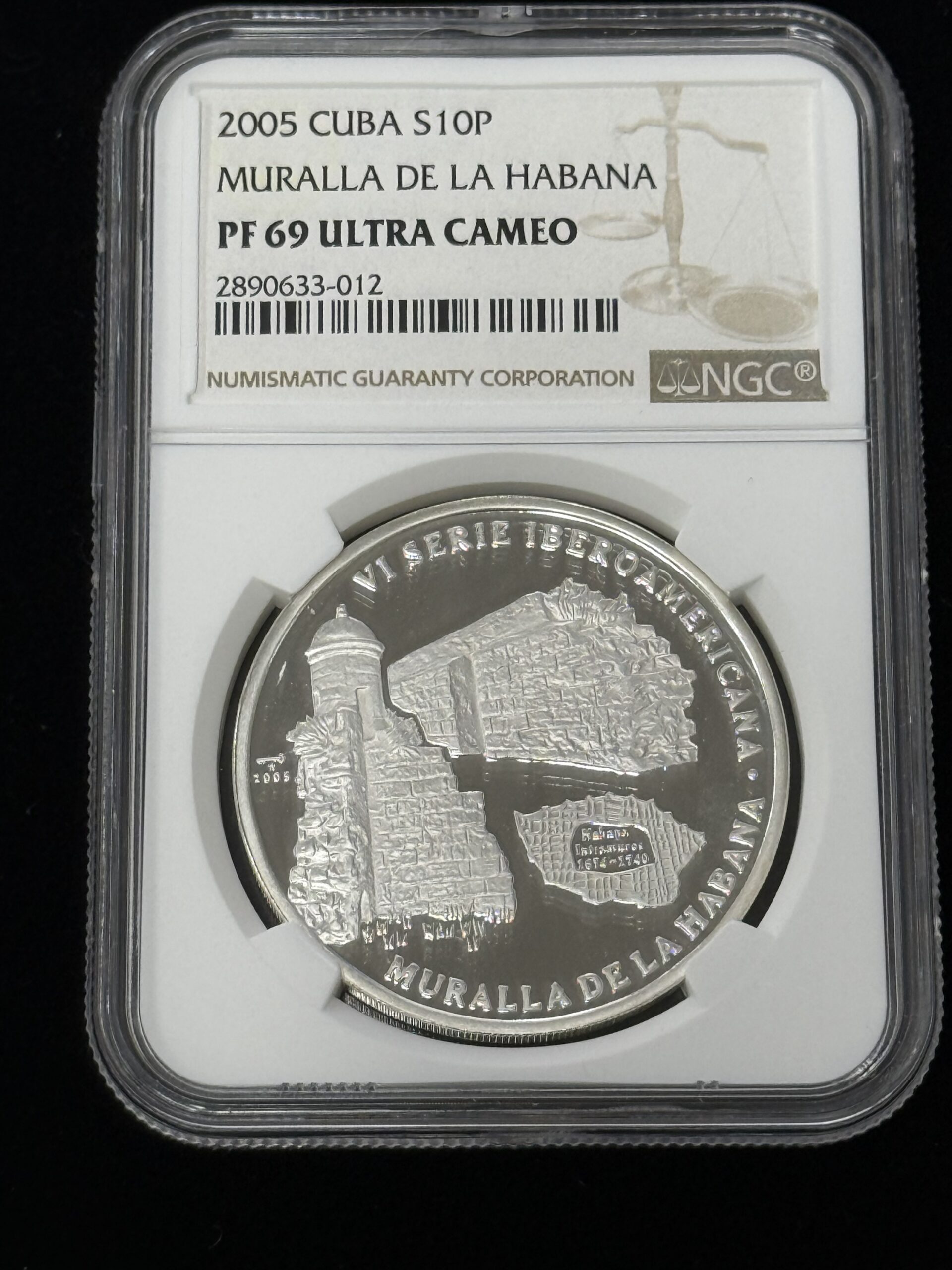 2005 Cuba 10 Pesos Muralla De La Habana NGC PF69 UC