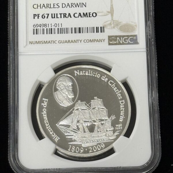 2009 Cuba 10 Pesos Charles Darwin NGC PF69 UC