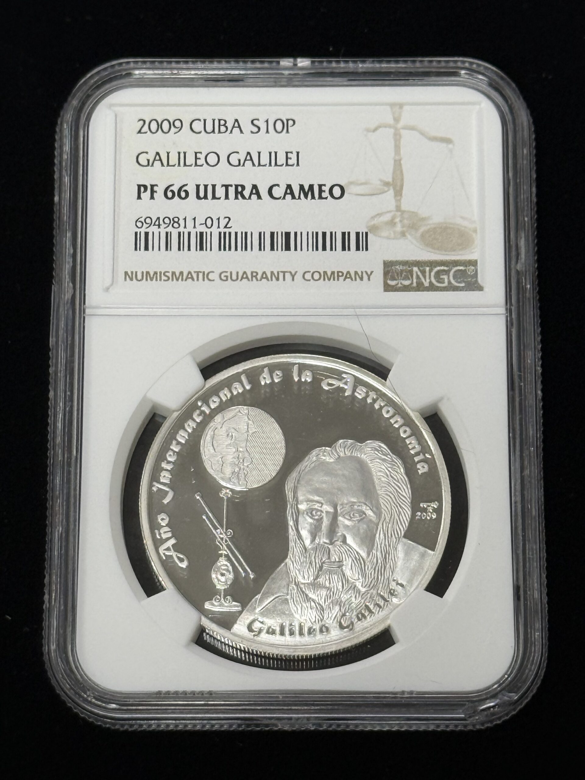 2009 Cuba 10 Pesos Galileo NGC PF66 UC