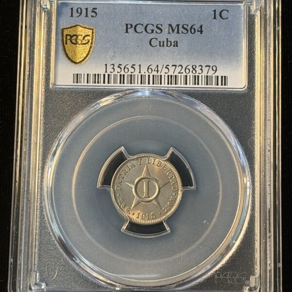 1915 Cuba 1 Centavo MS64 PCGS