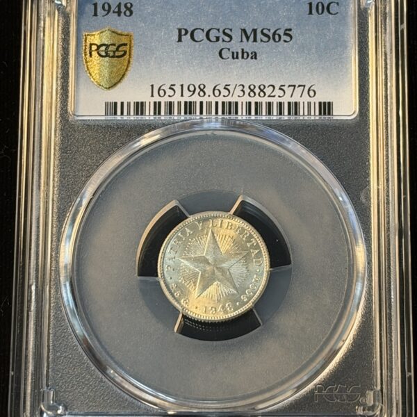 1948 Cuba 10 Centavos MS65 PCGS