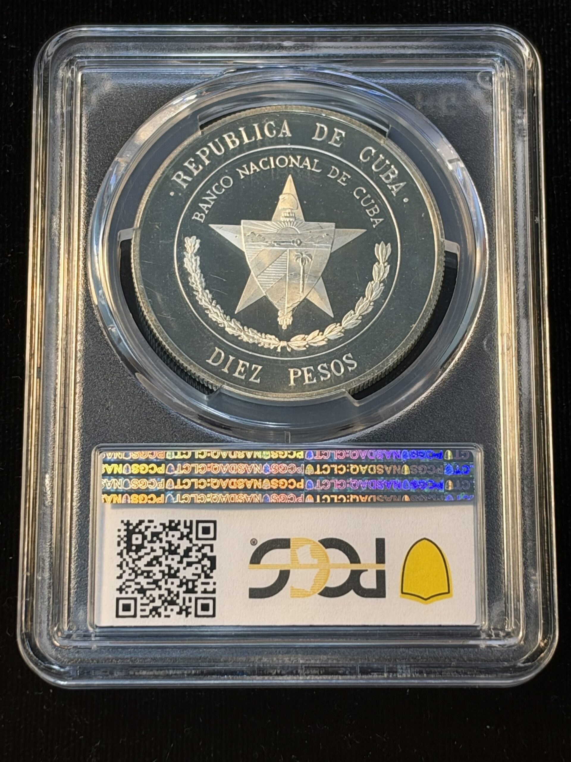 1975 Cuba 10 Pesos National Bank Anniversary PR66DCAM PCGS - Image 2