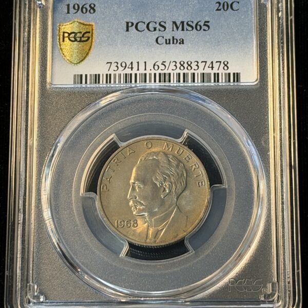 1962 Cuba 20 Centavos MS65 PCGS