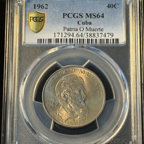1962 Cuba 40 Centavos MS64 PCGS