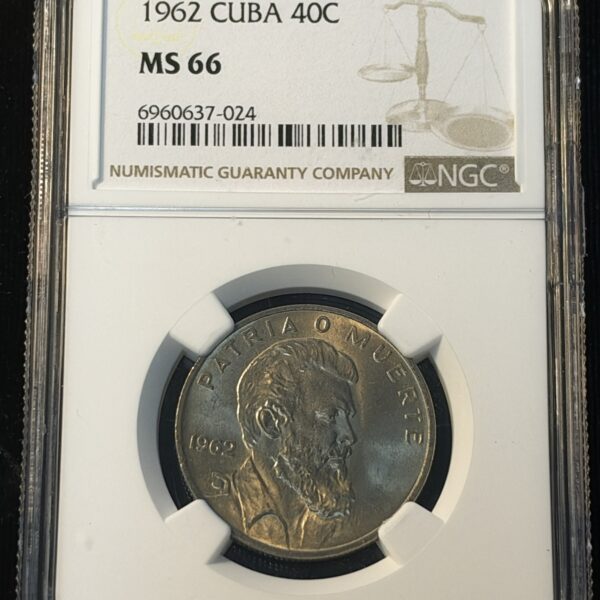 1962 Cuba 40 Centavos MS66 NGC