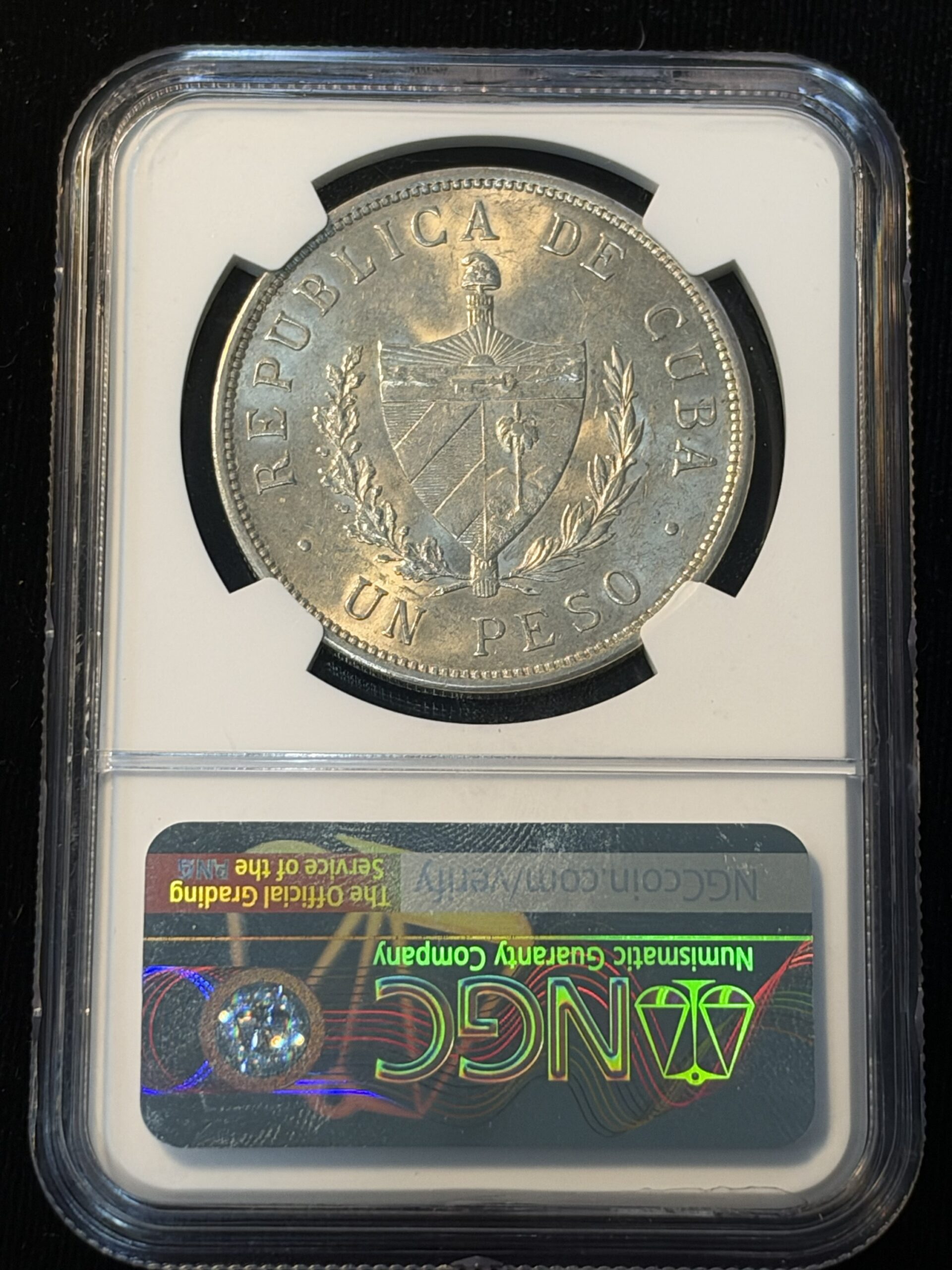 1933 Cuba Star Peso MS62 NGC - Image 2