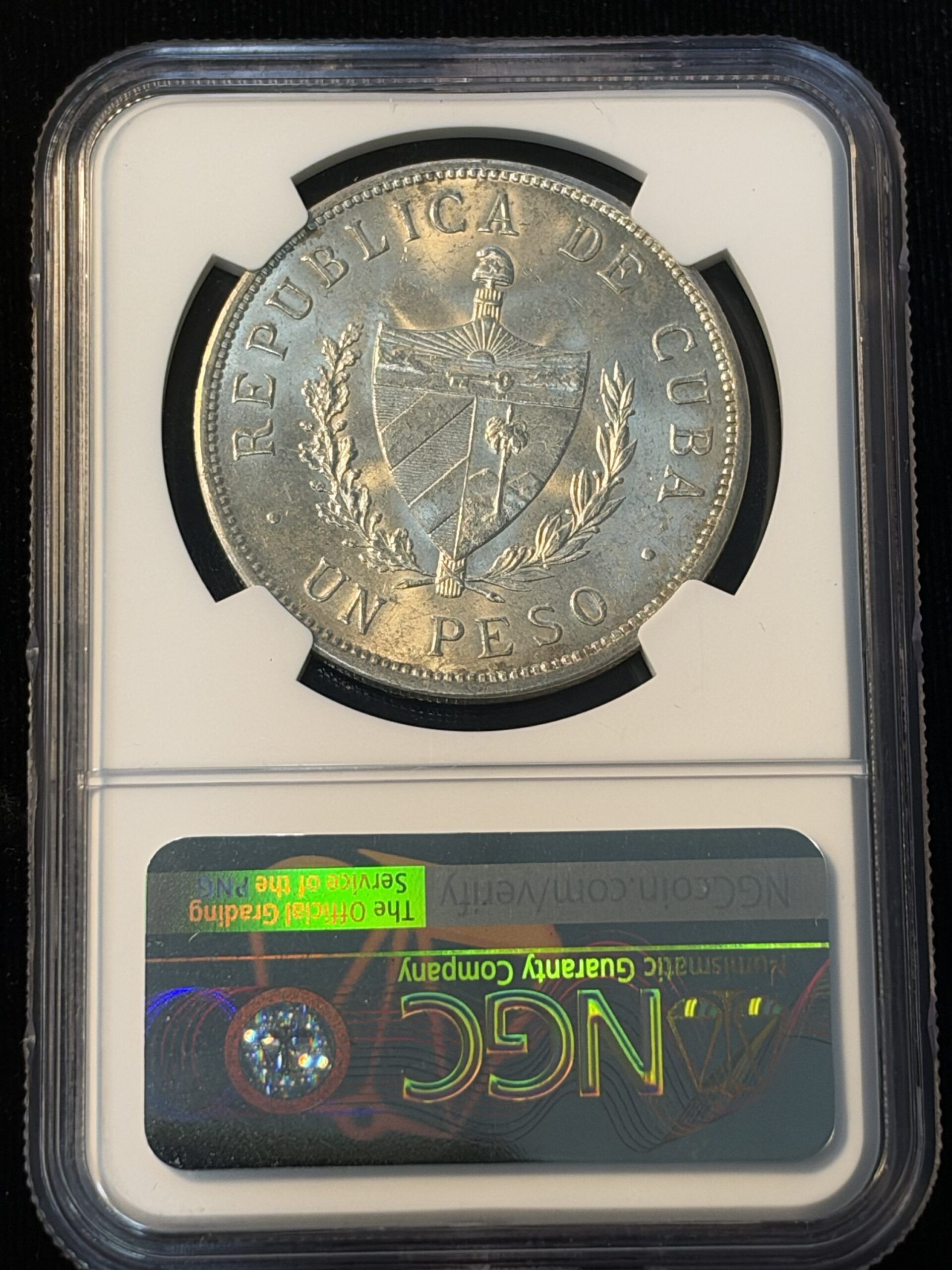 1933 Cuba Star Peso MS62 NGC - Image 2