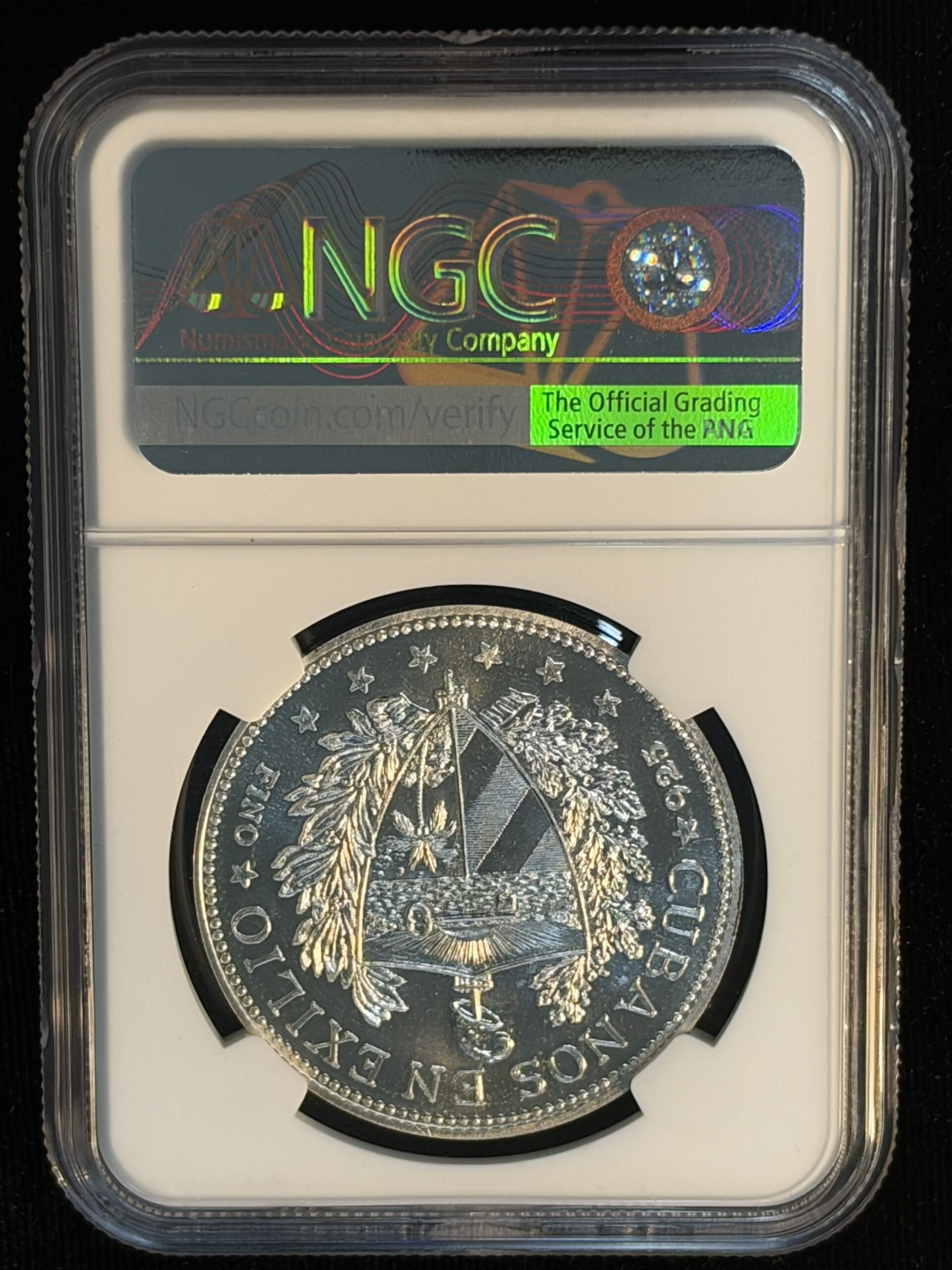 1965 Cuba Peso Silver Exile Issue Plain Edge PF68 Ultra Cameo NGC -005 - Image 2
