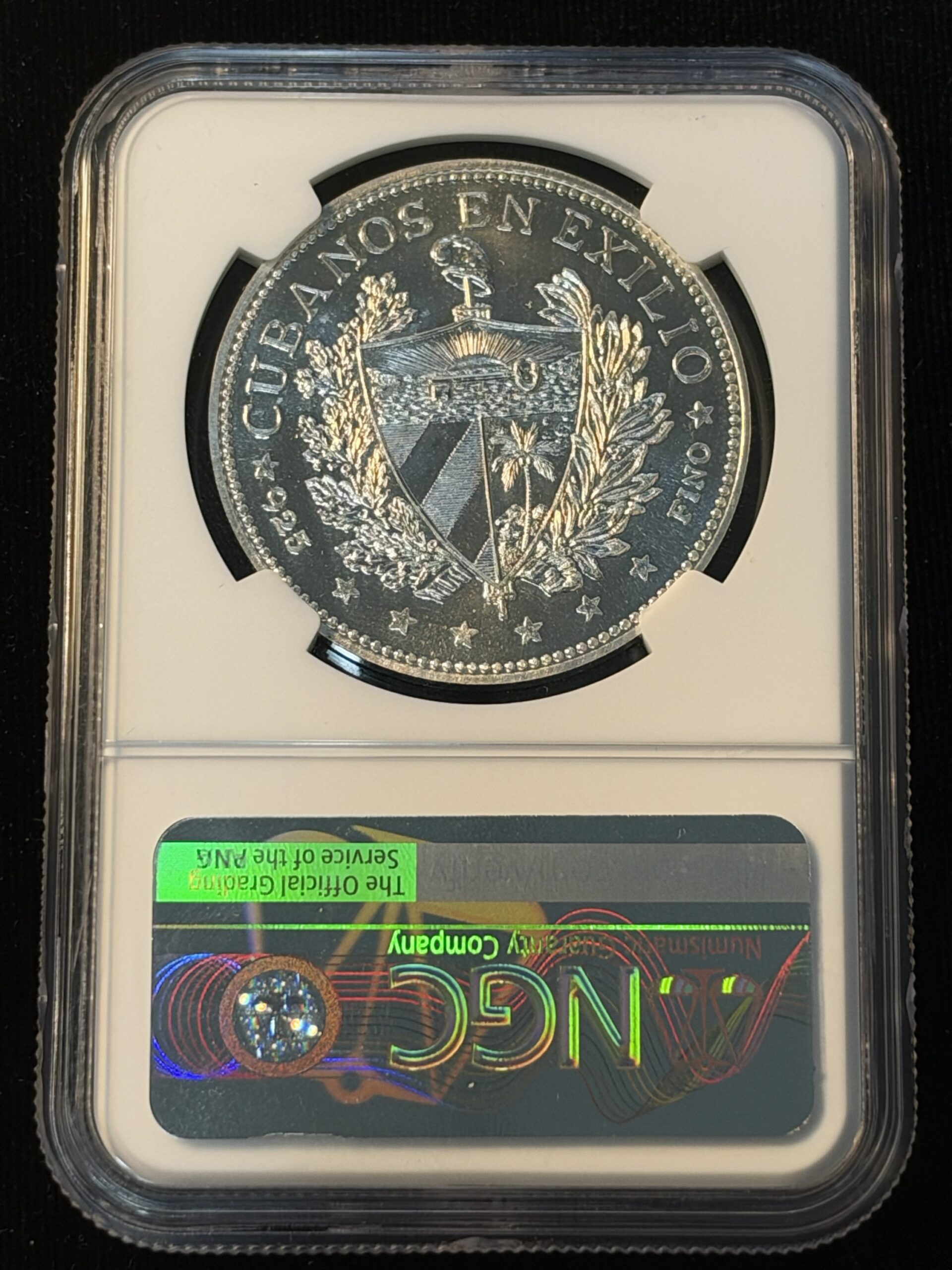 1965 Cuba Peso Silver Exile Issue Plain Edge PF68 Ultra Cameo NGC -001 - Image 2