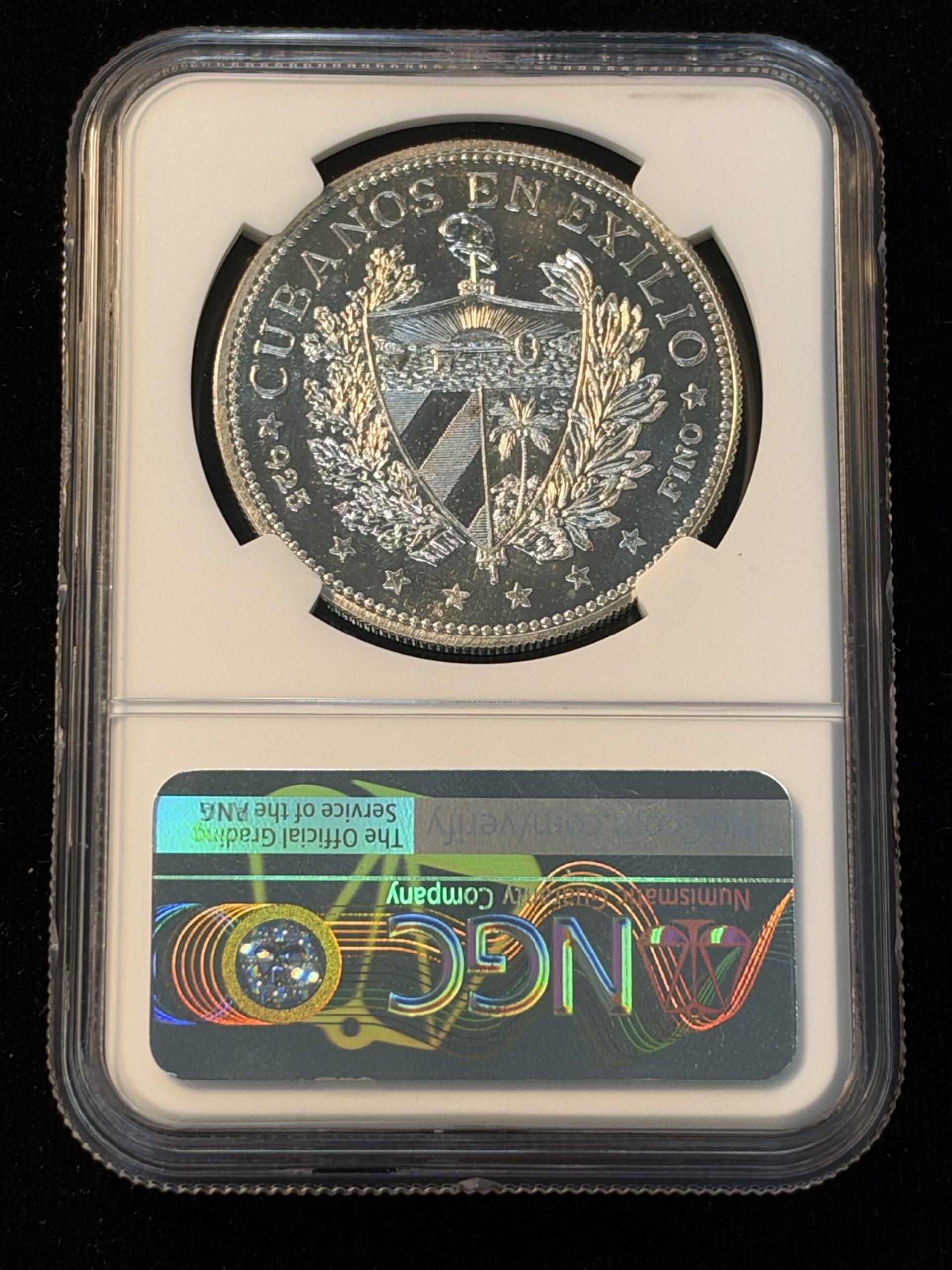 1965 Cuba Peso Silver Exile Issue Reeded Edge PF68 Ultra Cameo NGC - Image 2