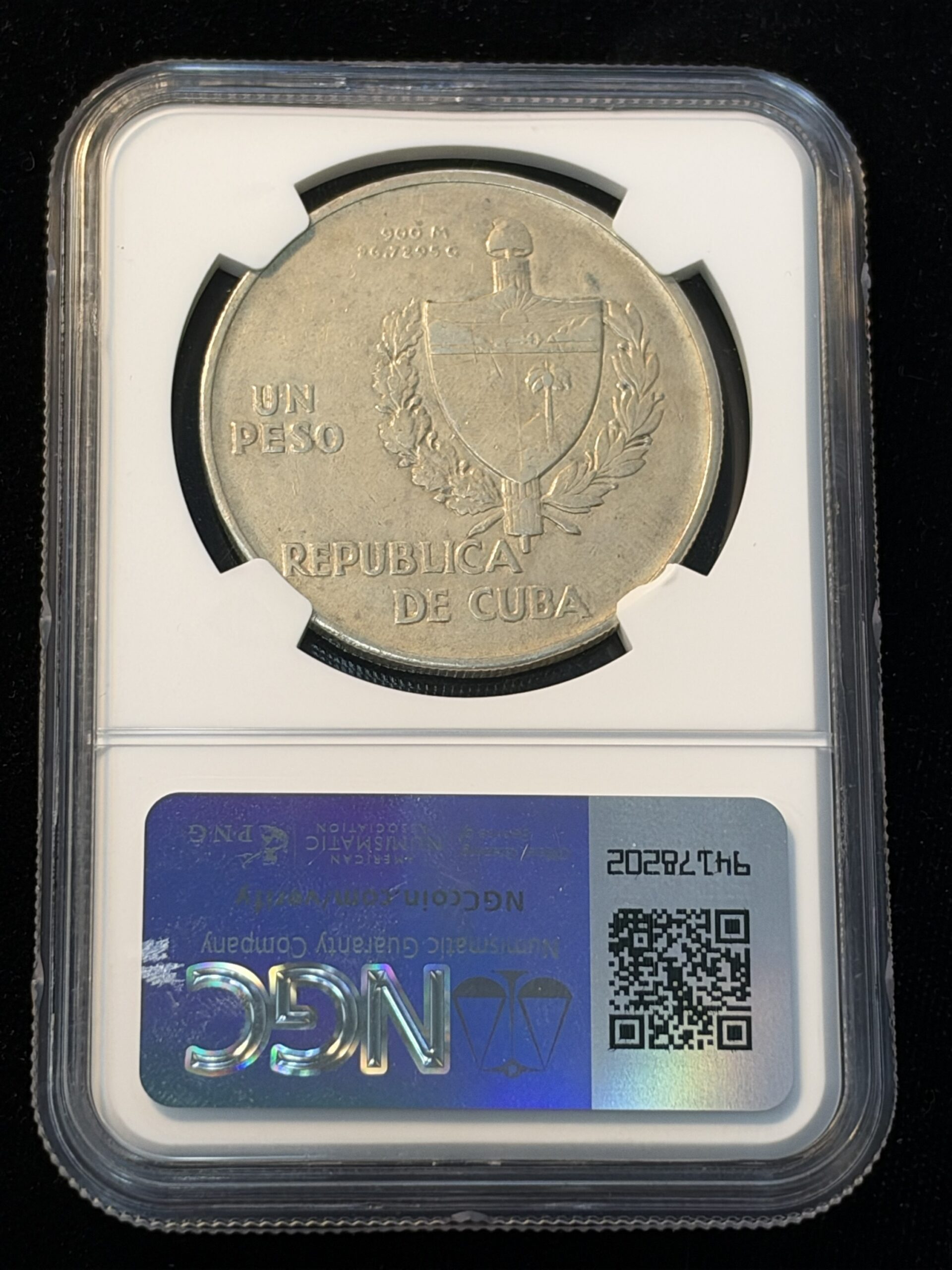 1934 Cuba Peso ABC Type AU Details Stained NGC - Image 2